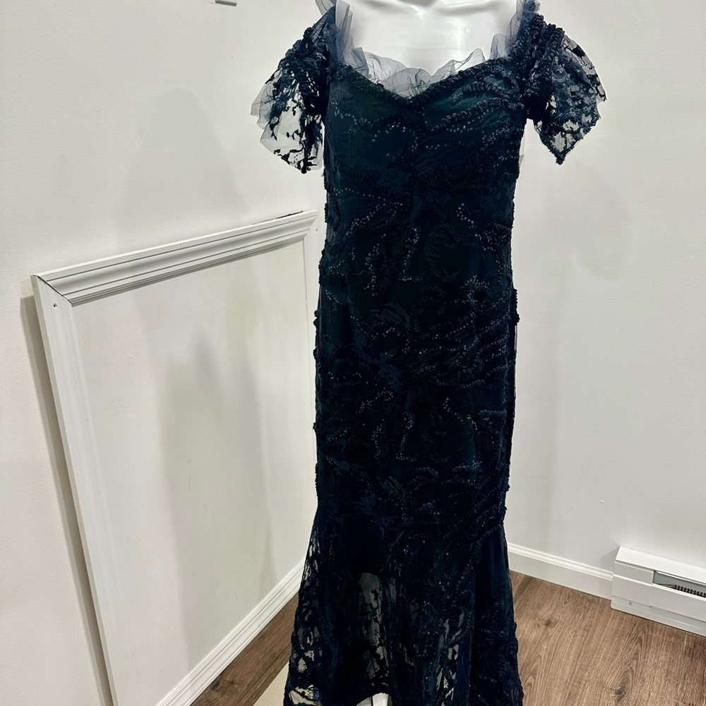 Elegant Black Lace Evening Dress